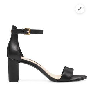 NIB Nine West Spruce Block Heeled Ankle strap sandals - Black Size 8.5